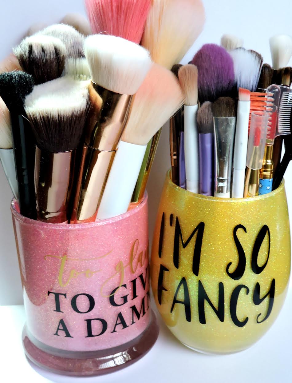 Makeup Brush Holders Review - Hand decorated